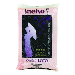 Riz pour Sushi INEKO - Vari&eacute;t&eacute; extra premium Loto (grain gros) - Sac de 1KG, 2KG ou 10KG (1KG) (Bo Time - Direct Fabricant, neuf)