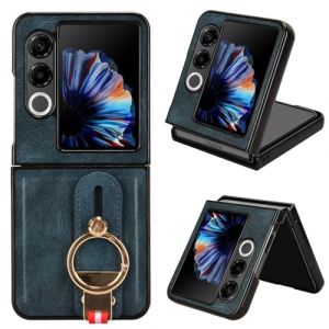 LMFULM&reg; Coque pour ZTE Nubia Flip 2 (A404ZT, NX732J) (6,9 Pouces) PU Cover Lani&egrave;re Poignet &Eacute;tui de Protection PC Dur Housse Arri&egrave;re Rigide Case avec D&eacute;capsuleur et Support Bleu (LMAZWUFULM, neuf)