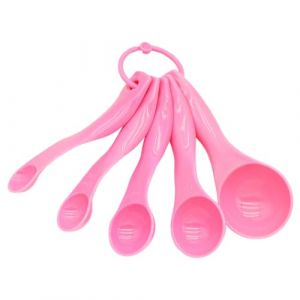 DOKRIN Ensembles de cuill&egrave;res doseuses, Coffret de 5 cuill&egrave;res doseuses de diff&eacute;rentes contenances : 1 g, 2,5 g, 5 g, 7,5 g et 15 g. Outils pour mesurer les liquides et les poudres (rose) (IOANA BEST CLOTHES, neuf)