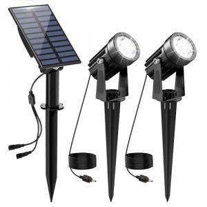 NATPOW Spot Solaire Ext&eacute;rieur, 2 en 1 6000K Projecteur Solaire Exterieur Puissante, Etanche IP65 Lampe Solaire Exterieur, 2 Modes Lumiere Solaire pour Jardin, All&eacute;e, Chemin, Trottoir, Terrasse (LKA2 Store, neuf)