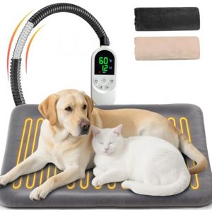 NWIWI Coussin chauffant pour animaux de compagnie, 70 x 45 cm, tapis chauffant anti-morsure, coussin chauffant anti-morsure, tapis chauffant pour chien, tapis chauffant pour chat, couverture (Linger-EU, neuf)