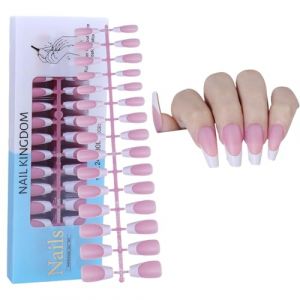Faux ongles artificiels naturels mats français faux ongles doigts outils de manucure moulés salon maison gel marron ongles nail art à la maison (TengJingQi, neuf)