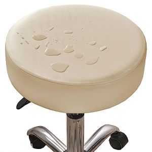 Housse De Tabouret Rond Imperméable,1/2/4/6 Pièces Cuir PU Housse De Protection Housse De Coussin De Siège De Couvre Tabouret De Bar Élastique Protecteur De Chaise Ronde ( Color : Light beige , Size : (Pooneeliff, neuf)