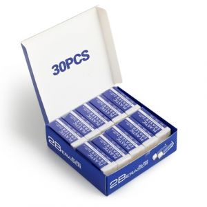30 Gommes Classiques - Gommes 2B 6 x 2 x 1 cm - Plastique - Idéales pour École, Bureau, Croquis, Peinture (Blanc) (Dandestore, neuf)