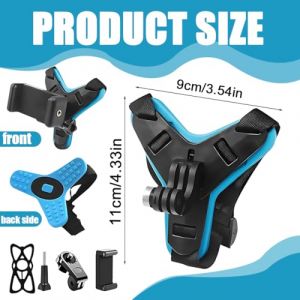Cam&eacute;Ra D'Action Support Casque,Support Casque Moto Attache Casque de 1 Pi&egrave;ces,Support de Menton pour Casque,Support Menton avec Sangle,Support pour Cam&eacute;ra d'action de Menton (Yomkioer, neuf)