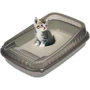 ASONINE Bac &agrave; Liti&egrave;re Ferm&eacute; avec Pelle, Maison de Toilette XXL, Plateau Amovible, pour Grand Chat, Maison de Toilette Chat 50x36x36 cm (Noir) (Jiujiangxiangjunjiancaiyouxiangongsi, neuf)