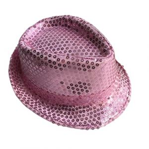 GWAWG Chapeau de paillettes, Casquettes de Jazz Glitter, Robe de fantaisie de paillettes Disco Hip-Hop, pour la nuit de mariage de f&ecirc;te de poule Mardi Gras, danse &agrave; th&egrave;me r&eacute;tro 70 (GWAWG, neuf)