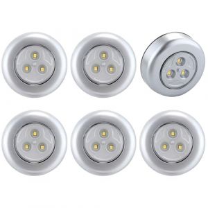 SOAIY 6pcs Lampe Spot LED Pile Autocollant, &Eacute;clairage Compl&eacute;mentaire pour Placard, Cuisine (Blanc Chaud) (ZCHZ EU, neuf)