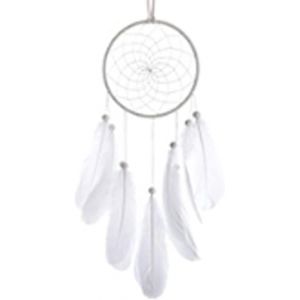 Attrape-R&ecirc;ves,Attrape-R&ecirc;ves en Plumes &agrave; La Main,Ornement Boho Dream Catcher pour Chambre Maison D&eacute;coration Tenture Murale Mobile Decoratif Filles Enfants Cadeau (blanc) (xuyan-1, neuf)
