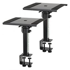 Pronomic SLS-36K BK Paire Statifs de Table avec Pince pour Haut-parleurs - Support de Table Enceintes de Monitoring Studio - Hauteur réglable -Pieds métallique - Enceinte jusqu'à 20kg (Maison de la musique Kirstein, neuf)