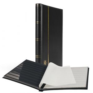 Leuchtturm 339252 Album de Timbres Comfort - DIN A4, 32 Pages, Bande pergamin&eacute;e, Couverture matelass&eacute;e - Noir (Leuchtturm GmbH, neuf)