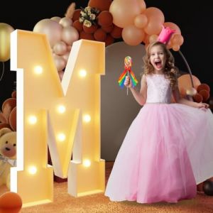 Lettre M géante lumineuse à DEL de 120 cm, panneau lumineux en mosaïque pour chapiteau, lettres LED pour Saint-Valentin, anniversaire, Noël, Nouvel An (VerveVoyageStore, neuf)