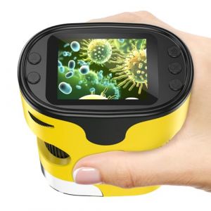 Microscope Enfant [Kit Complet] - Microscopes de Poche Numérique Écran 4K Mini Rechargeable Portable Cadeau Jouets Éducatif pour Enfants 4-12 Ans avec Carte 32Go, Coffret EVA, Lames Préparées (BEBANG, neuf)