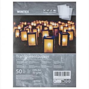 WINTEX Papier Transparent Imprimable - Lot 50x Feuille Calque A4 pour Patron Couture Dessin Architecture - Papier Calque Imprimable Impression Jet d'Encre - Feuilles Transparente Imprimante (SX-Commerce, neuf)