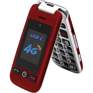 artfone G6 Pro 4G Telephone Portable Senior Débloqué丨Téléphone Portable à Clapet avec Grandes Touches丨Bouton SOS丨Double écran丨Station de Charge丨Appareil Photo丨Radio FM丨Appel Rapide - Rouge (Yujie communication, neuf)
