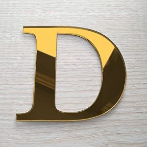 Adzif.biz Le sticker de decoration - Lettre Miroir Or D&eacute;corative Plexigglas. Lettrage Or Adh&eacute;sif Plastique. Lettre Autocollante pour Pr&eacute;nom, D&eacute;coration Mariage, Enseigne (Forum France, neuf)