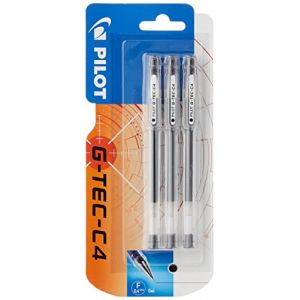 Pilot G-TEC C4 Blister de 3 Rollers Encre Gel Pointe Extra Fine Noir (DLM Direct FR, neuf)