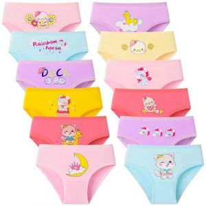 Charmi Culotte Shorty Slip Coton Fille Lot de 12 Chat Licorne Canard 2-4 Ans (Taille du Fabricant S) (Charmi EU, neuf)