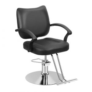 Chaise de salon de coiffure cadciehe, pivotante à 360 degrés, dossier ergonomique, en simili cuir noir, pour salon de coiffure, beauté et tatouage, hauteur réglable, robuste, max 150 kg (Qiaeour, neuf)