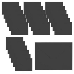 CZAKOMIX 50 Enveloppes Noir, 18.4 x 13.3 cm, Enveloppe Mariage, Mini Enveloppe, Enveloppes Cadeau, Sans Fen&ecirc;tre, Fermeture Adh&eacute;sive, pour Lettres, Invitations, Cartes de V&oelig;ux, Mariage (Sans Carte) (HYIYUAN, neuf)
