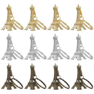 CALLARON 12 Pièces Porte-clés Filles Porte-clés Paris Porte-clés De Voiture Pendentif De Tour Eiffel En Métal Porte-clés Tour Eiffel Rétro Souvenirs Parisiens Accessoires Sacs Manquer (Raindrops On Roof, neuf)