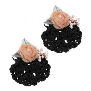 DEARMAMY 2 Pièces Pince à Cheveux De La Tête De Fleur Ouah Pince à Cheveux Fleur Pour Fille Pince à Cheveux Résille Filets Filet à Cheveux Femmes Pince à Cheveux Fille Fleur Grand En Tissu (Liiane, neuf)