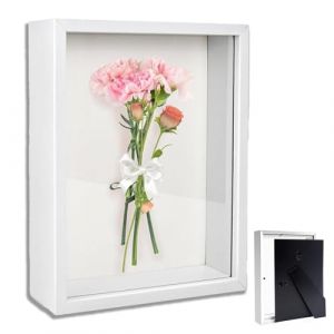 YUNXCNA Cadre Photo 3D, Cadre Photo Profond à Remplir 20 x 25 cm, avec Plaque Acrylique Transparente, Cadre Objet 3D Profond 3cm, Cadre Stéréoscopique Carré, Décoration Murale Stéréoscopique, Blanc (TZMH Eur, neuf)