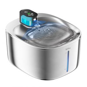 WILKIEE Fontaine a Eau Chat, 4,1 L Fontaine a Eau Chat sans Fil INOX Detecteur de Mouvement, Distributeur Eau a Pile, Pompe Silencieuse, Multifiltration (Wilkiee Pet Store, neuf)
