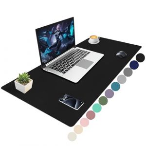 Niviy Sous Main Bureau Sous-Mains Cuir PU Tapis de Souris Grand Protection Bureau Antid&eacute;rapant et Imperm&eacute;able Desk Mat Facile &agrave; Nettoyer pour Bureaus Maison Noir 100x40cm (Kaidishi-EU, neuf)