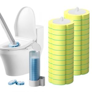 Brosse WC Jetable Recharge avec système de Fixation amélioré, Nettoyeur Toilette Murale avec Produit, Toilette Remplaçable pour Nettoyage de Salle de Bain à la Maison Hôtel (24, Jaune) (ComedyKing, neuf)