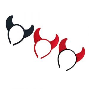 Beaupretty 3pi&egrave;ces Lot De Serre-t&ecirc;tes Diable Pour Halloween Rouge Et Noir Bandeau Pour Cheveux Avec Th&egrave;me Diable (kiLIHK, neuf)