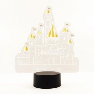 Adzif.biz Le sticker de decoration - Veilleuse Ch&acirc;teau Personnalisable, Lampe ch&acirc;teau, D&eacute;coration Princesse, Lampe Chambre Princesse Personnalisable, Lumi&egrave;re d'ambiance pour Princesse (Forum France, neuf)