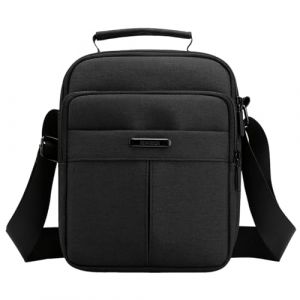 A-QMZL Sacoche Homme Sacs à Bandoulière Vintage Sacoche Bandoulière Petit Toile Shoulder Bag Crossbody Cartable Besace Pochette Sacs à main pour Voyage Loisirs Vacances (noir) (QIMEI-EU, neuf)
