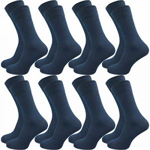 GAWILO Chaussettes pour homme en 100% coton (8 paires) | Sans coutures pressantes | Chaussettes en coton avec talon et pointe du pied renforc&eacute;s (GAWILO, neuf)