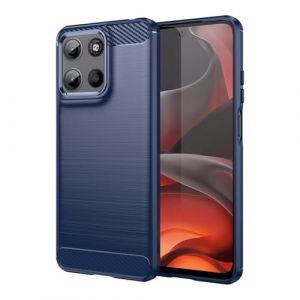 HONLEN Coque en Silicone TPU pour Motorola Moto g15 / Motorola Moto g15 Power (6.72" inches), &Eacute;tui Design Antid&eacute;rapante en Fibre Bross&eacute;e - Bleu (HONLEN, neuf)