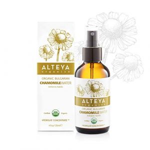 Vaporisateur d'eau à la camomille Alteya 120 ml (verre) - Certifié biologique par l'USDA Eau florale pure à la vapeur distillée à partir de fleurs Anthemis Nobilis fraîchement cueillies à la main (Alteya Organics - Europe, neuf)