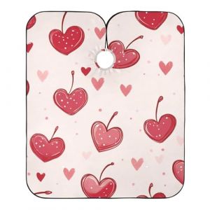 Cape De Coiffeur Cherry Berry Hearts Capes De Barbier Imperm&eacute;able Capes De Coupe Professionnelle Robe De Barbier Pour Coiffeurs Studio Et Maison Protection Du V&ecirc;tement 140X168Cm (FuQiaoShop, neuf)