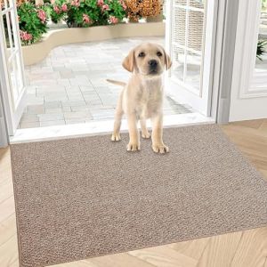 Paillasson int&eacute;rieur, 60 x 90 cm, antid&eacute;rapant, pour l'ext&eacute;rieur et l'int&eacute;rieur, lavable, imperm&eacute;able, tapis d'entr&eacute;e absorbant, pour l'entr&eacute;e, la porte d'entr&eacute;e (marron, 80 x 100 cm) (ayjfr, neuf)