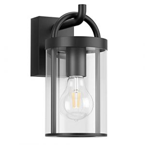 Klighten Applique Murale Vintage Exterieur, Lampe Murale Industrielle, Applique Mural Rétro, Lampe Exterieur Murale Aluminium, Pour Patio Jardin Balcon, 40W Max, Douille E27, IP44, Noir, Sans Ampoule (ROBONE, neuf)
