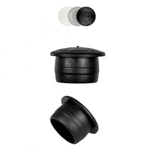 Lot de 10 Bouchons d'obturation pour Trous de per&ccedil;age, diam&egrave;tre de la Tige : 4,4-20,5mm, Cache Trou Meuble, Capuchon Plastique, obturateur Cache Trou, Bouche Trou, Bouchon (Noir, 15,4mm) (Fux-Rosetten, neuf)