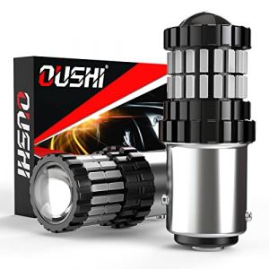 OUSHI 1157 BAY15D P21/5WLED Ampoule Voiture, Rouge Brillant 300% Luminosit&eacute; 2600LM, 2057 2357 7528 Ampoule LED Avec Projecteur Pour Recul Clignotants De Frein Arri&egrave;re De Secours (Pack de 2) (Qlight, neuf)