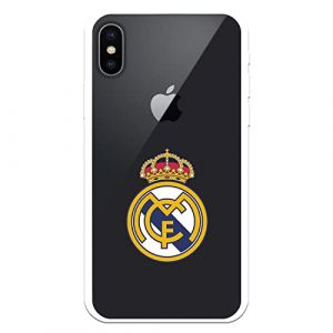 Coque pour iPhone X - XS du Real Madrid - Blason pour prot&eacute;ger votre t&eacute;l&eacute;phone portable - Coque en silicone souple sous licence officielle Real Madrid (La Casa de Las Carcasas, neuf)