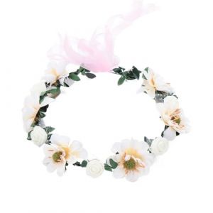 Couronne de Fleurs Couronne de fleurs, bandeaux, accessoires mariage, couronne florale for fille, guirlande roses, diad&egrave;me mari&eacute;e(Champagne) (huxiaohong666, neuf)