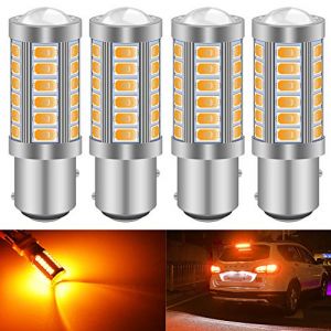 KATUR 4pcs 1157 BAY15D 5630 33-SMD Ambre 900 Lumens Super Bright LED Tourner Frein Arrière Signal Signal Lampe Ampoule 12V 3.6W (KAtur, neuf)