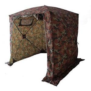 Goutime 2x2m Tente de Chasse Pop-up,Abri de pêche 2 Places Rapide Montage,Rapide à Monter Tente de pêche,Abri de Protection Pliante Camping,Protection Anti-UV 50+（Camouflage） (Goutime Euro, neuf)