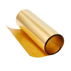 OLYCRAFT Feuille de Laiton en Rouleau 0.1mm Plaque de Feuille de Métal en Rouleau de Feuille de Laiton Doré Feuille Mince en Métal de Laiton pour L'Artisanat de Coupe 1000x200x0.1mm (OLYCRAFT EU, neuf)