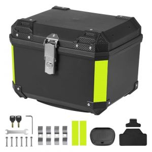 buusace Top Case Moto Top Cases pour Moto, Alliage d'aluminium Coffre, Solide et Imperm&eacute;able, Valise &agrave; Casque avec Serrure de S&eacute;curit&eacute;, Valise de Voyage pour Le Rangement de Casque (ABS-45L) (EagerMinds, neuf)