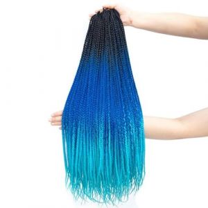 Box Crochet Hair Braids 24inch Extension de cheveux synthétiques pour tresses tressage cheveux pré-étirés-T1B/Blue-24inch-CHINA-6Pcs/Lot (guangzhouliyeshangmaoyouxiangongsi 85244, neuf)