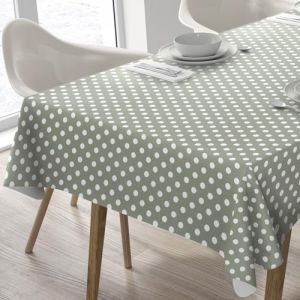 Home Direct Nappe Toile cirée PVC Rectangulaire 140 x 200 cm à Pois (Vert Sauge) (HD Home Direct Ltd, neuf)