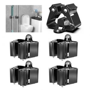 3-H Support Balais Mural 4 Pi&egrave;ces, Porte Balais Mural en Acier Inox Imperm&eacute;able, Accroche Balai Mural avec Rouleau Stable Antid&eacute;rapant pour Salle de Bain, Garage, Jardin, Buanderie, Cuisine,Noir (IGLAMOUR STORE, neuf)